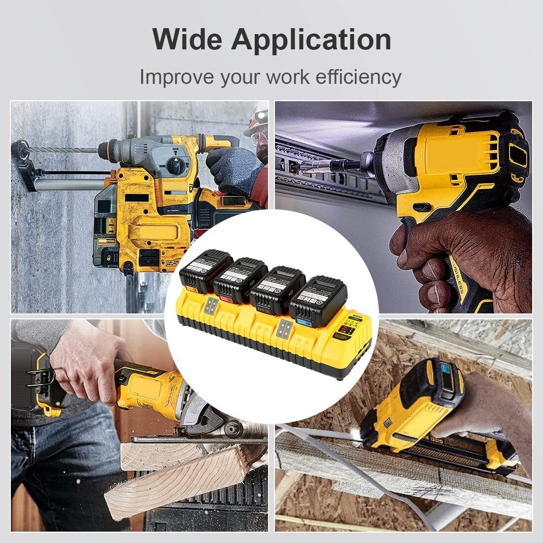 12v 18v 20v Multi-Port Fast Charger New for DEWALT Li-Ion Batteries DCB104 - Image 2