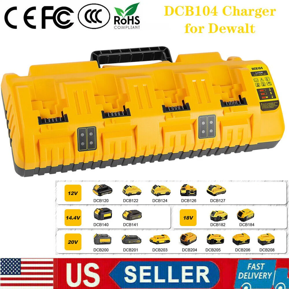 12v 18v 20v Multi-Port Fast Charger New for DEWALT Li-Ion Batteries DCB104 - Image 5