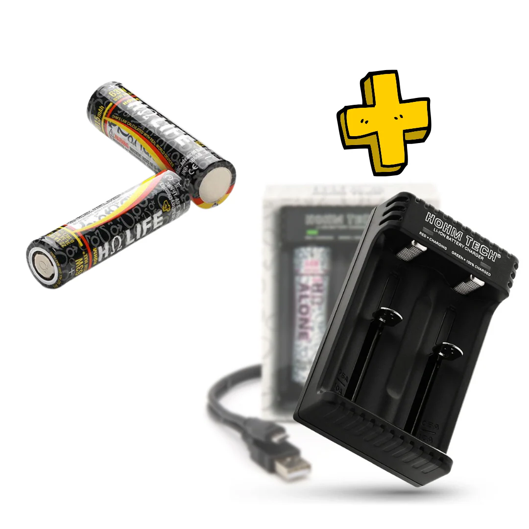 2-Slot 18650 Charger with 2 Hohm Life Batteries (Charger Fits: 18650, 20700, 21700, 26650) - Image 5