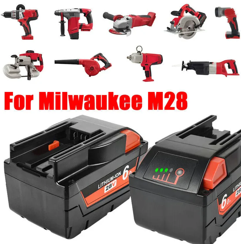 28V Milwaukee M28 Cordless Drill Battery Replacement 48-11-2830 48-11-2850 - Image 3