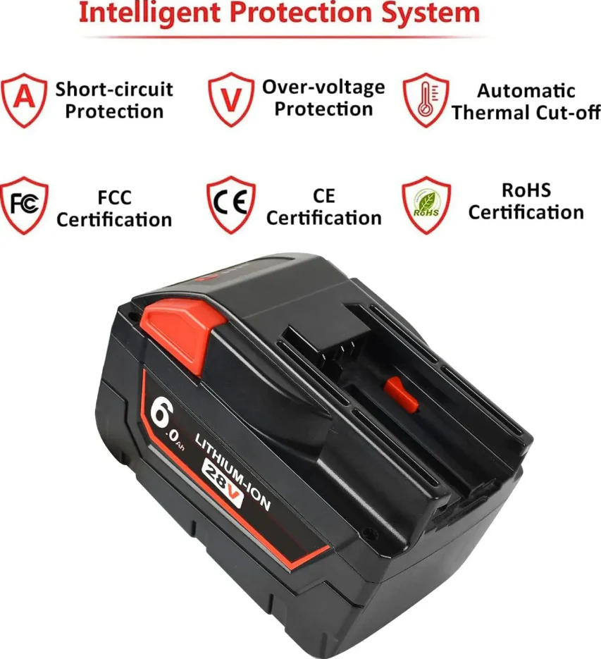 28V Milwaukee M28 Cordless Drill Battery Replacement 48-11-2830 48-11-2850 - Image 4