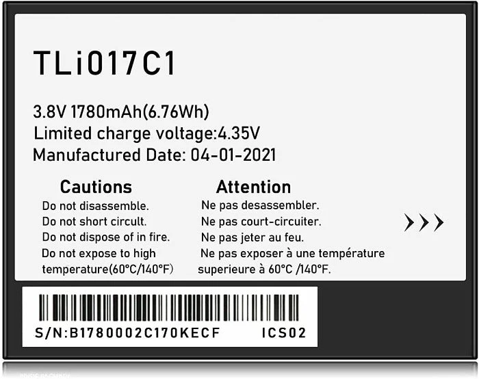 Alcatel Battery TLi017C1 | Replacement For One Touch, DAWN, STREAK, IDEAL | - Image 3
