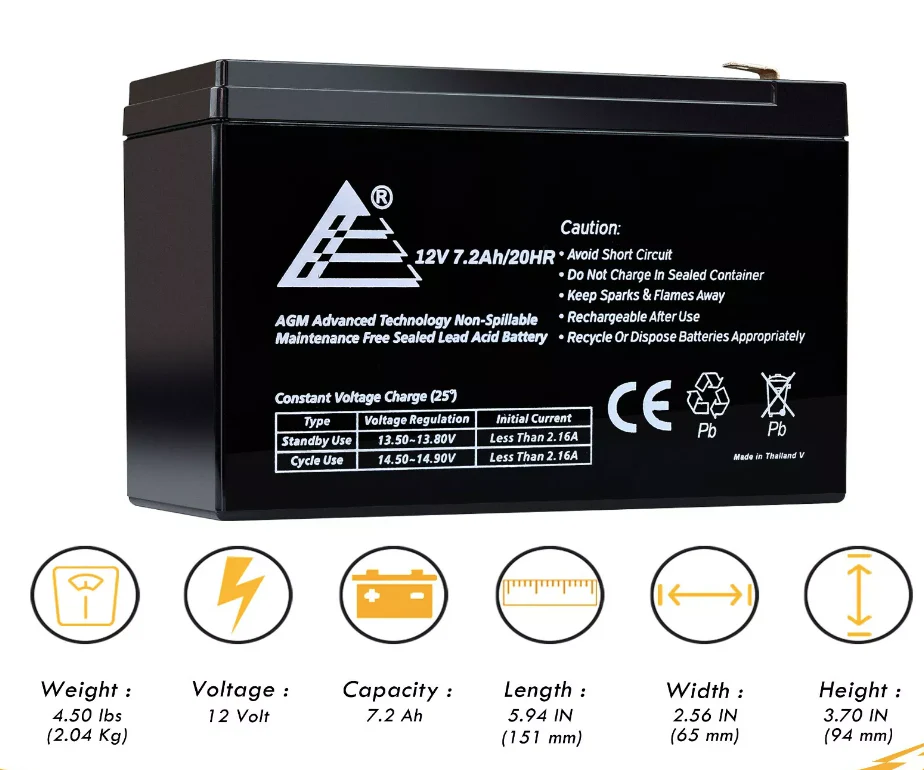 APC Back-UPS Battery 12V 7.2AH ES 550VA - Image 3