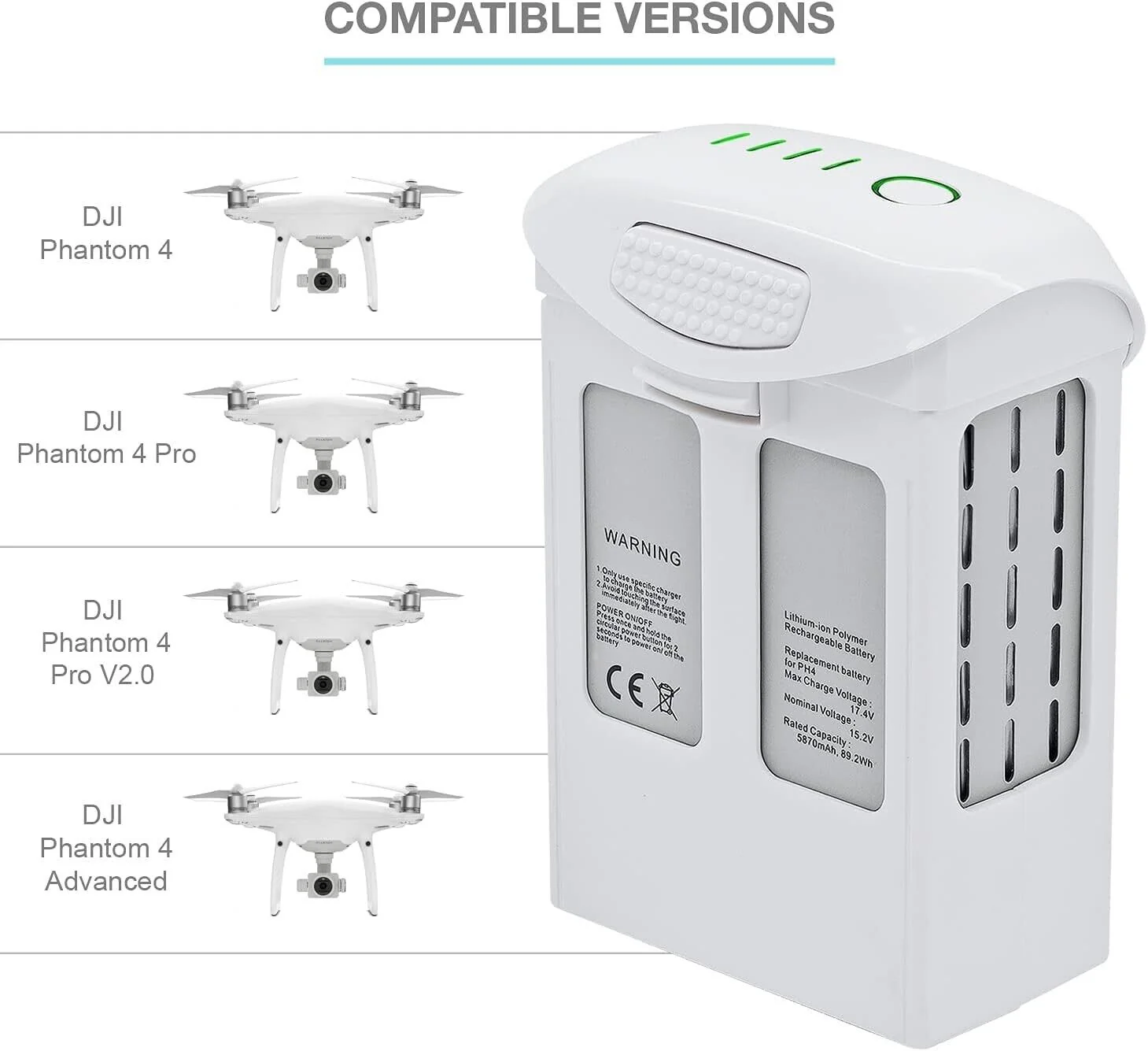 Battery Replacment for Flight Battery for DJI Phantom 4 Series Drones - Image 2