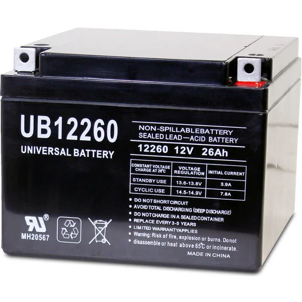 12v 26ah Battery SLA 2 Volt 26 Amp, Sealed Lead Acid Rechargeable Battery