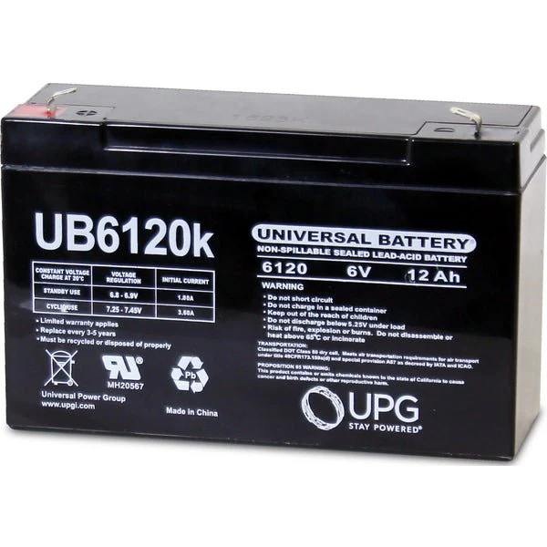 6V 12 amp hour Sealed Lead Acid Battery UB6120 - Image 2