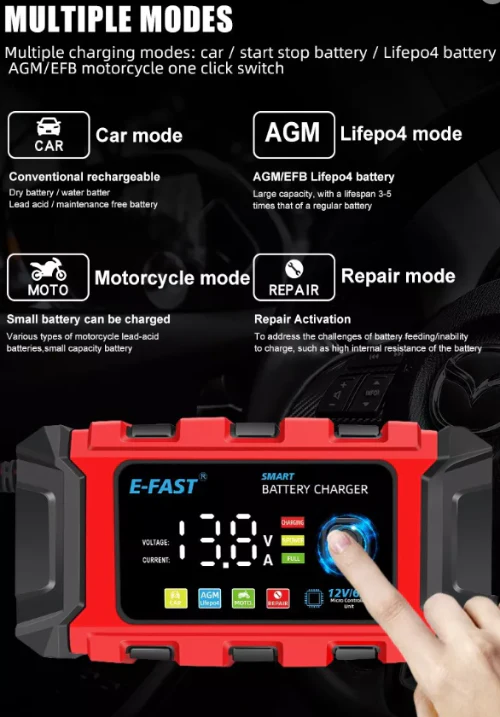 BW 12v 6a Automatic Lifepo4 Battery Charger Smart Charger with Repair Trickle - Image 6