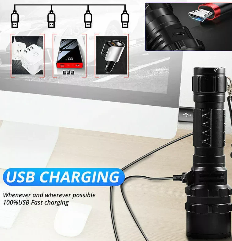 Commander Tactical Rechargeable Flashlights 2 Pack - Image 3