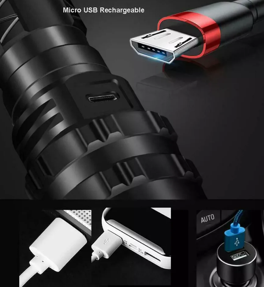 Commander Tactical Rechargeable Flashlights 2 Pack - Image 5