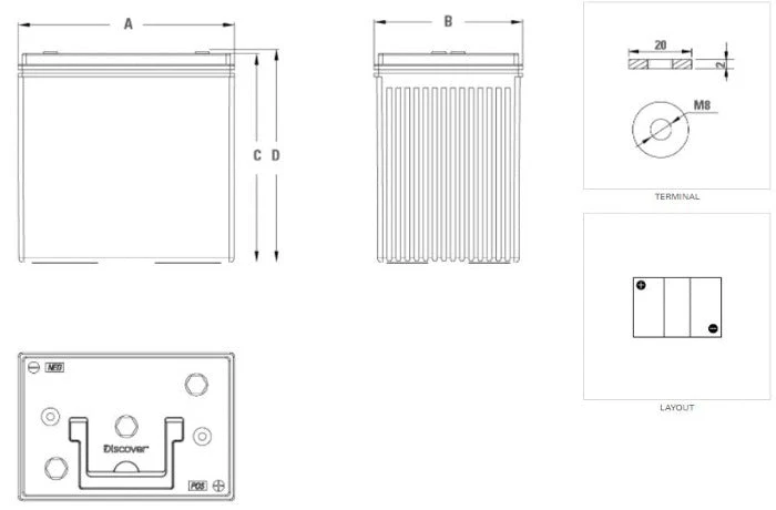 Discover 6v 220Ah AGM EV Dry Cell Deep Cycle Battery EVGC6A-A for Floor Scrubber, RV, and more - Image 4