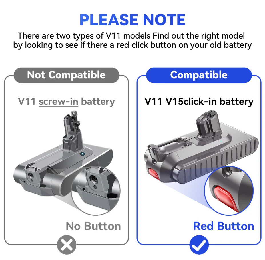 Dyson Replacement Battery V11 V15 SV15 SV16 SV22 SV29 970425-01 (Click-In) - Image 2