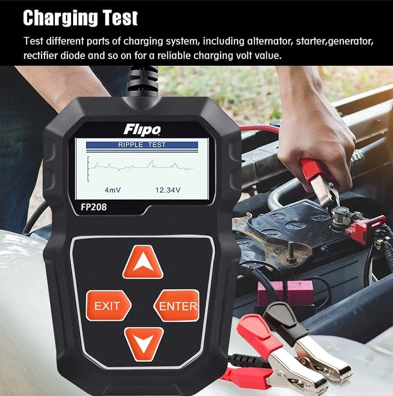 Automotive Battery Tester Flipo FP208 Digital Battery Tester - Works on Cars, Trucks, Bikes, and more - Image 6