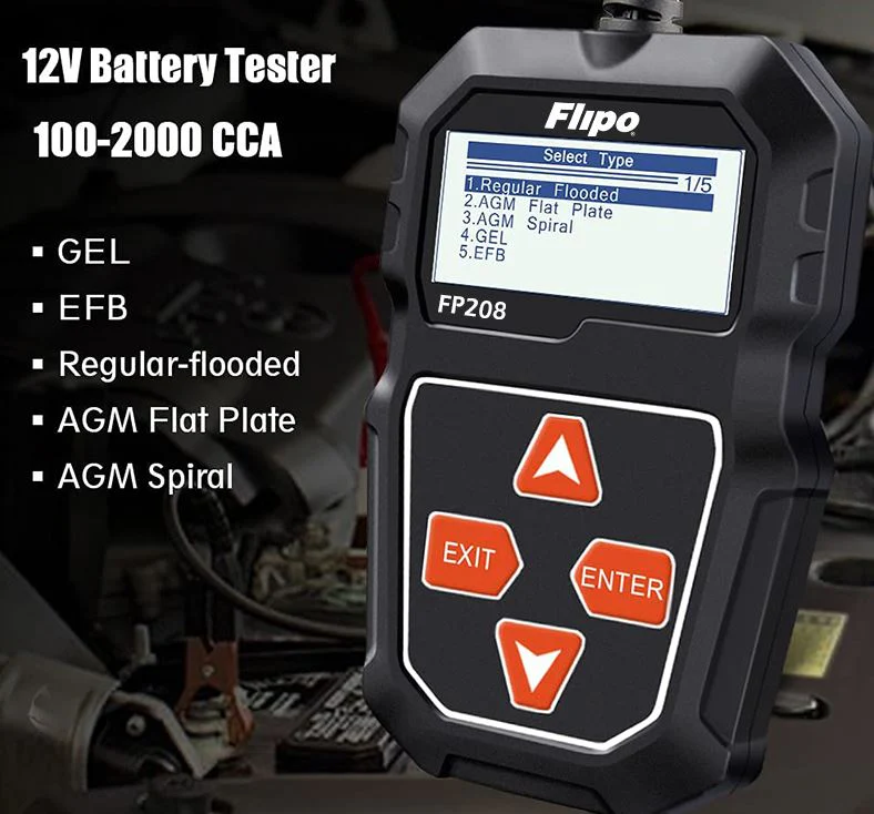 Automotive Battery Tester Flipo FP208 Digital Battery Tester - Works on Cars, Trucks, Bikes, and more - Image 7