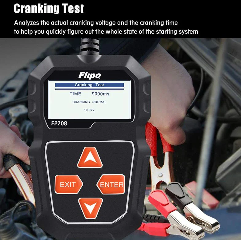 Automotive Battery Tester Flipo FP208 Digital Battery Tester - Works on Cars, Trucks, Bikes, and more - Image 8