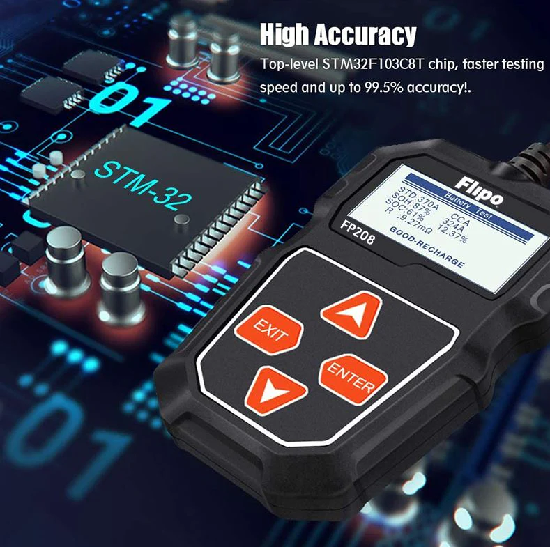 Automotive Battery Tester Flipo FP208 Digital Battery Tester - Works on Cars, Trucks, Bikes, and more - Image 9