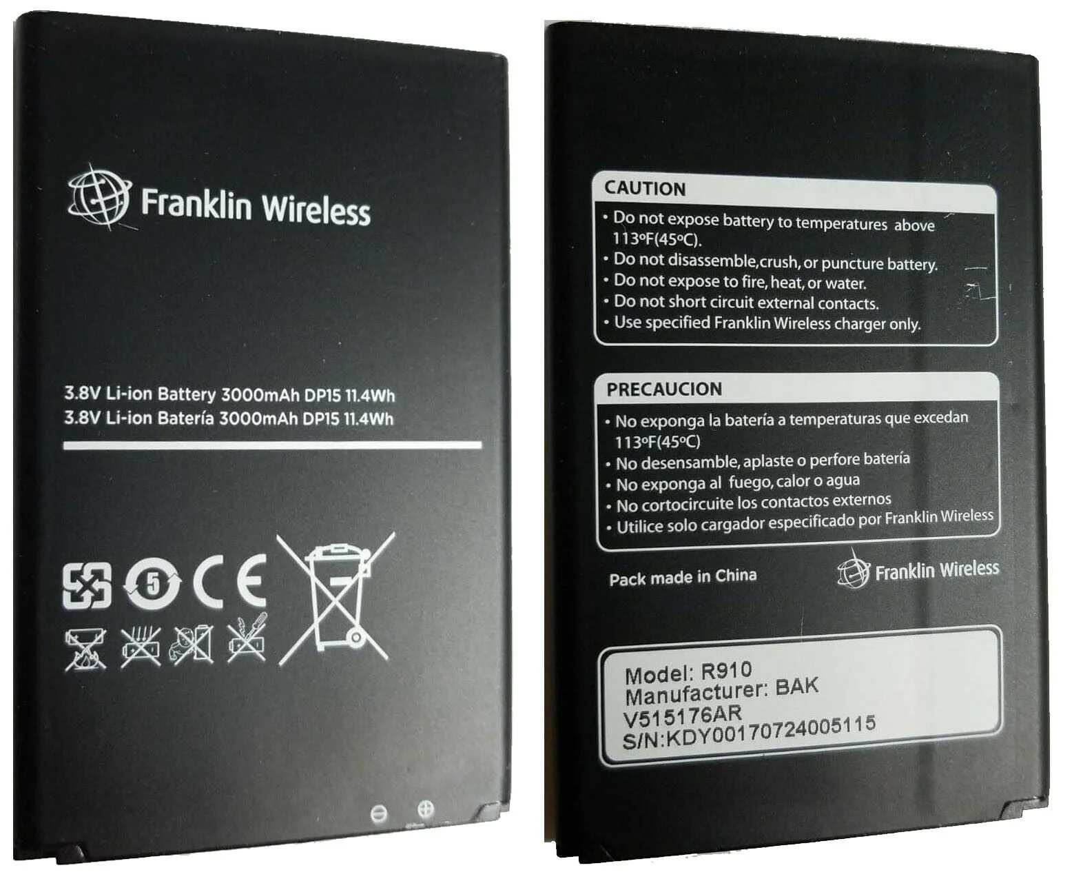 Franklin Wireless Hotspot Battery R910 V515176AR