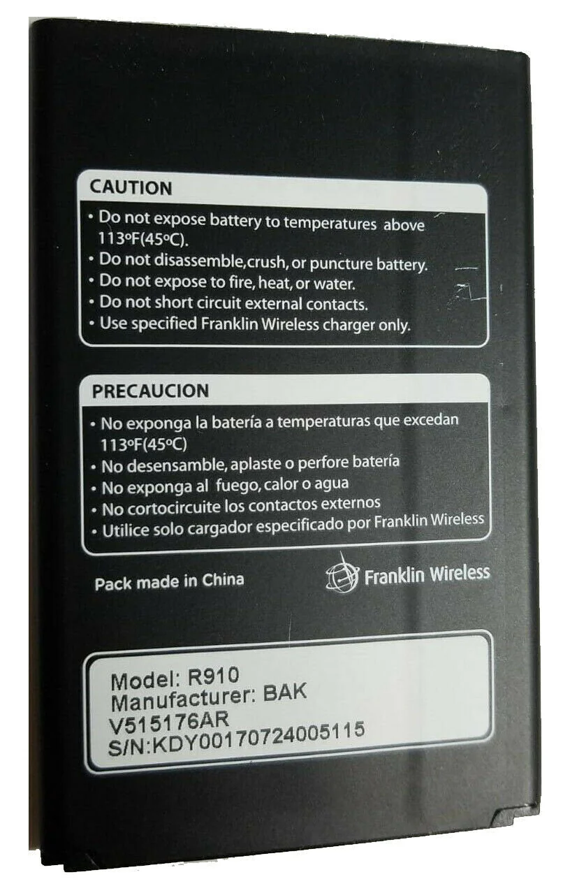 Franklin Wireless Hotspot Battery R910 V515176AR - Image 3