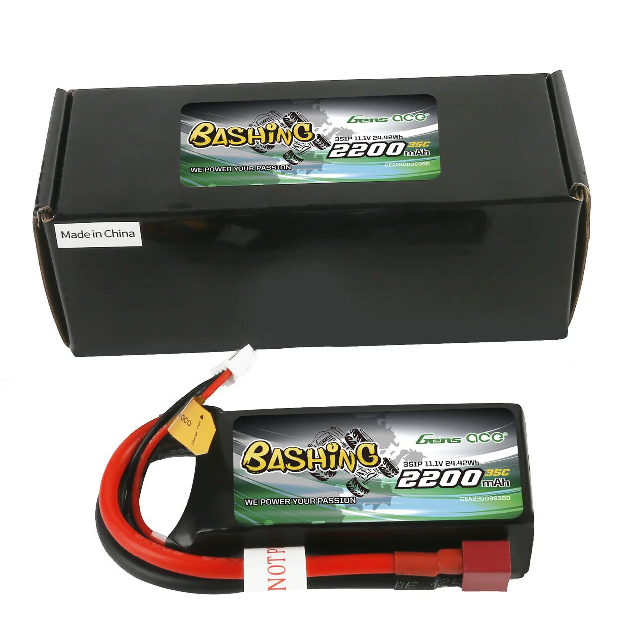 Gens Ace Bashing Battery 11.1V 35C 3S Lipo Battery Pack With Deans T Plug
