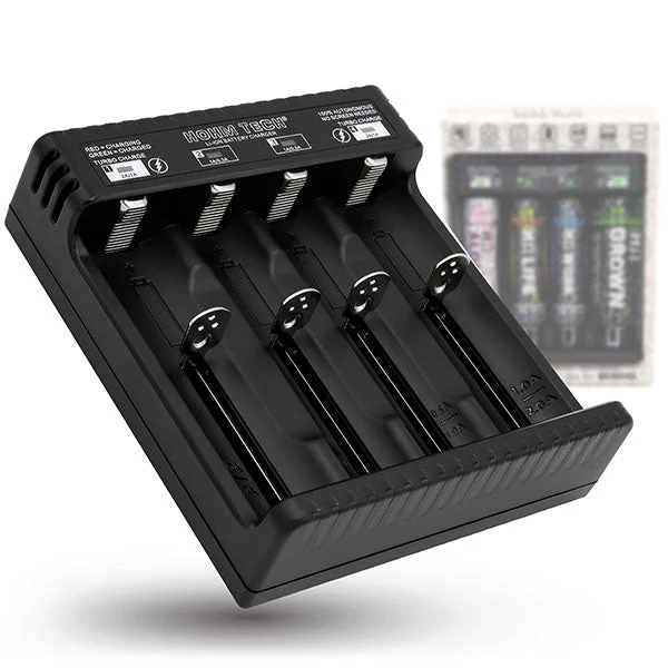 Hohm School 4 Slot 18650 Battery Charger Fits: 18650, 20700, 21700. 26650 batteries and more - Image 3
