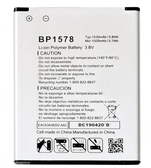 Kazuna eTalk BP1578 Battery for phone F019/F119 Li-ion Battery VERIZON - Image 2