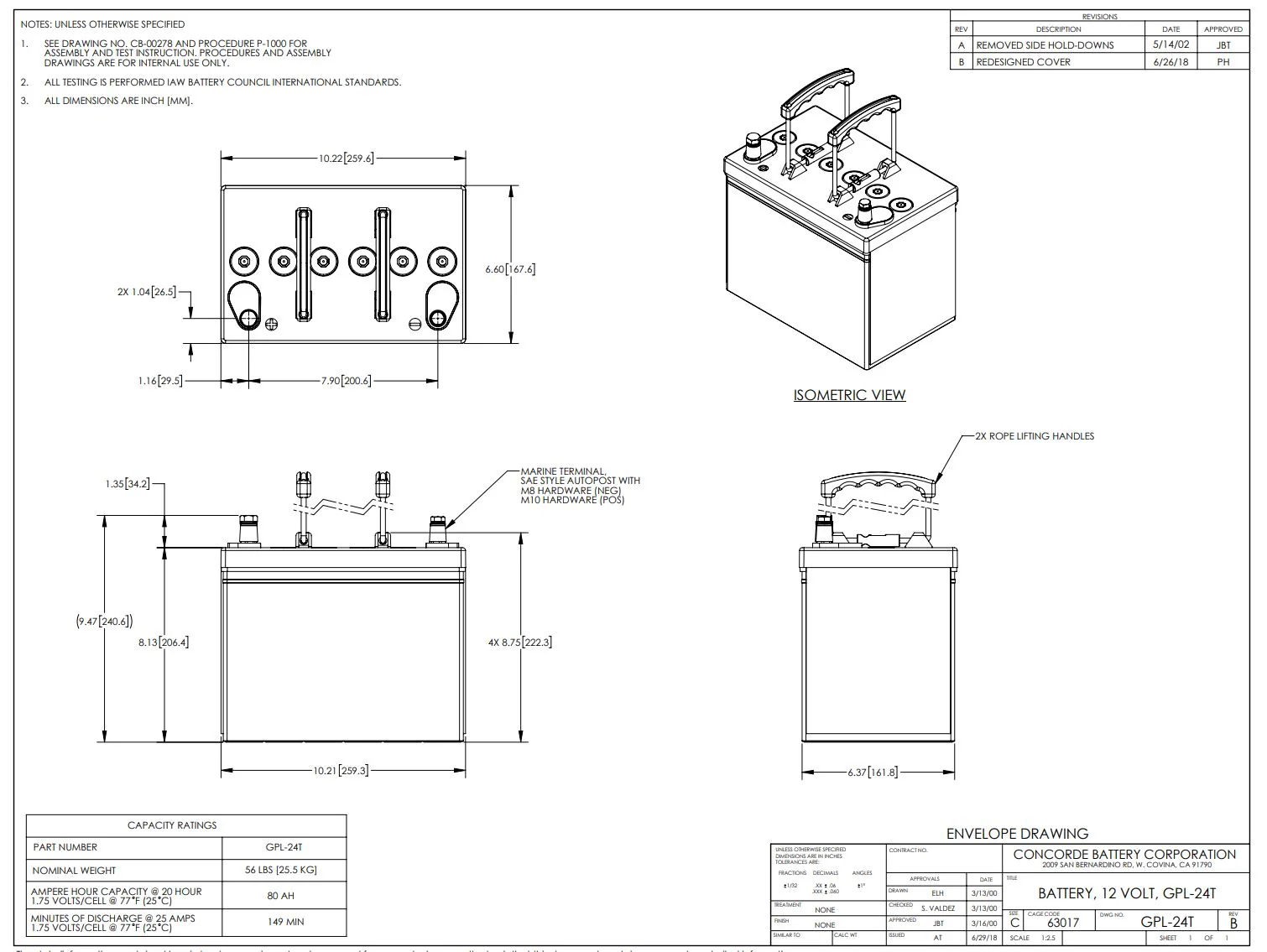 Lifeline GPL 24T Deep Cycle Battery 12v 80ah AGM 800CCA - Image 2