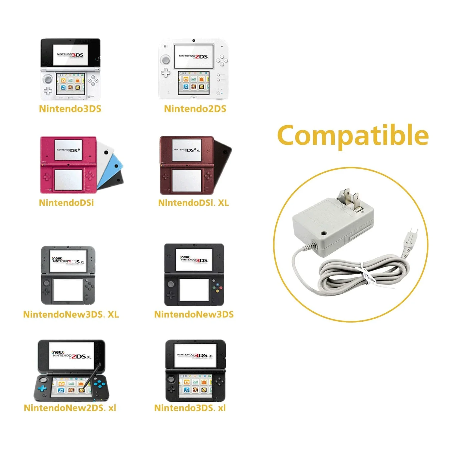 Nintendo Wall Charger for DSi, 2DS, 3DS, DSi XL, systems - Image 2
