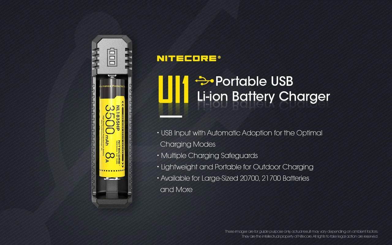 NiteCore Battery Charger UI1 for 18650 Batteries, and all compatible sizes - Image 4