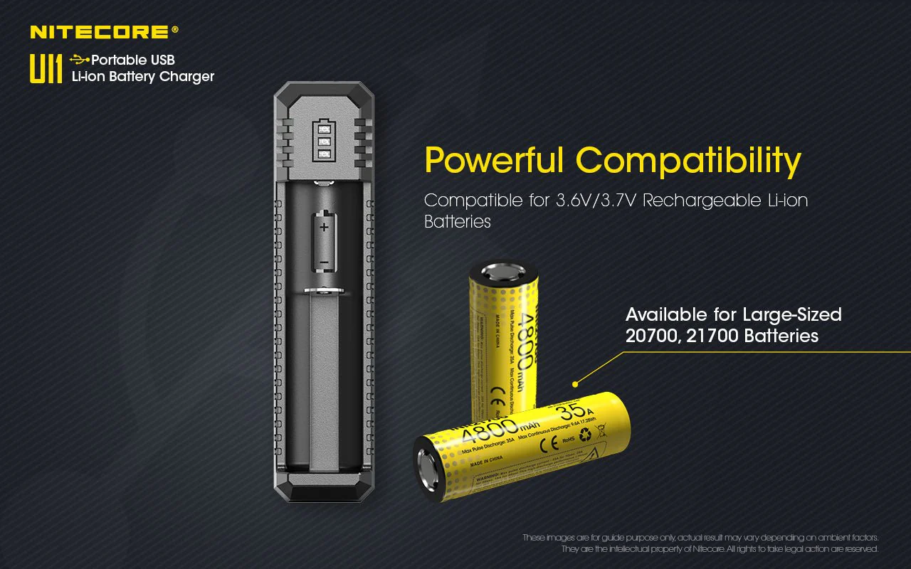 NiteCore Battery Charger UI1 for 18650 Batteries, and all compatible sizes - Image 6