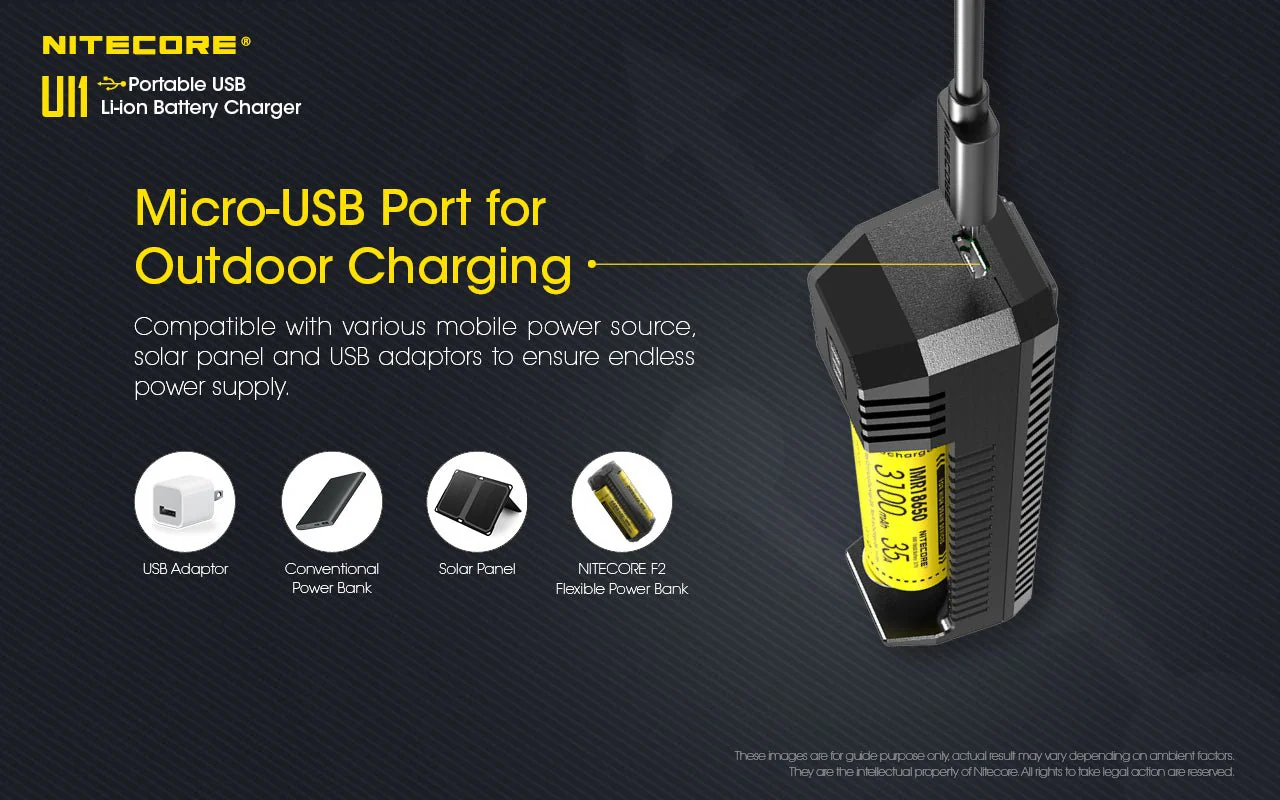 NiteCore Battery Charger UI1 for 18650 Batteries, and all compatible sizes - Image 8