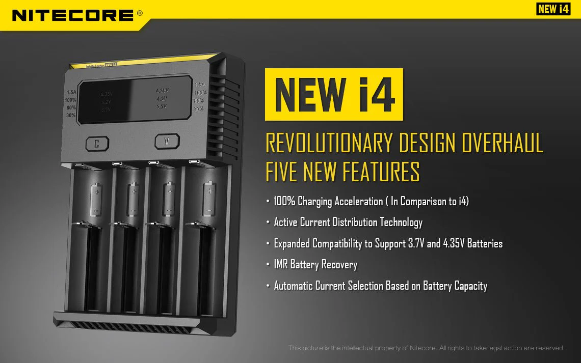 Nitecore I4 Charger Universal Battery Charger for 18650  18500  26650 AA, AAA Plus - Image 5
