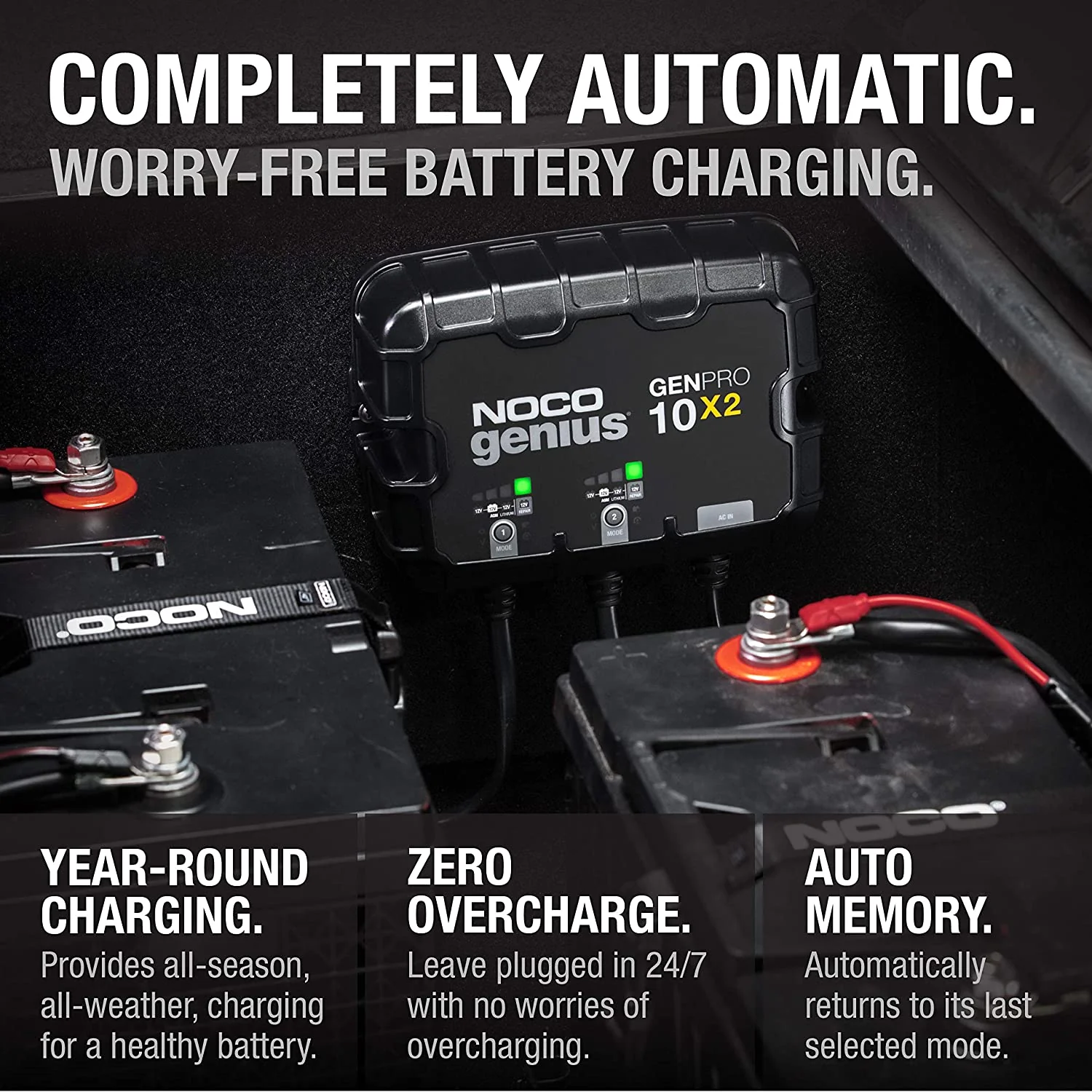 Noco GenPro 10x2 On-Board Battery Charger 2-Bank 20-Amp -Smart Battery Maintainer and Charger - Image 7