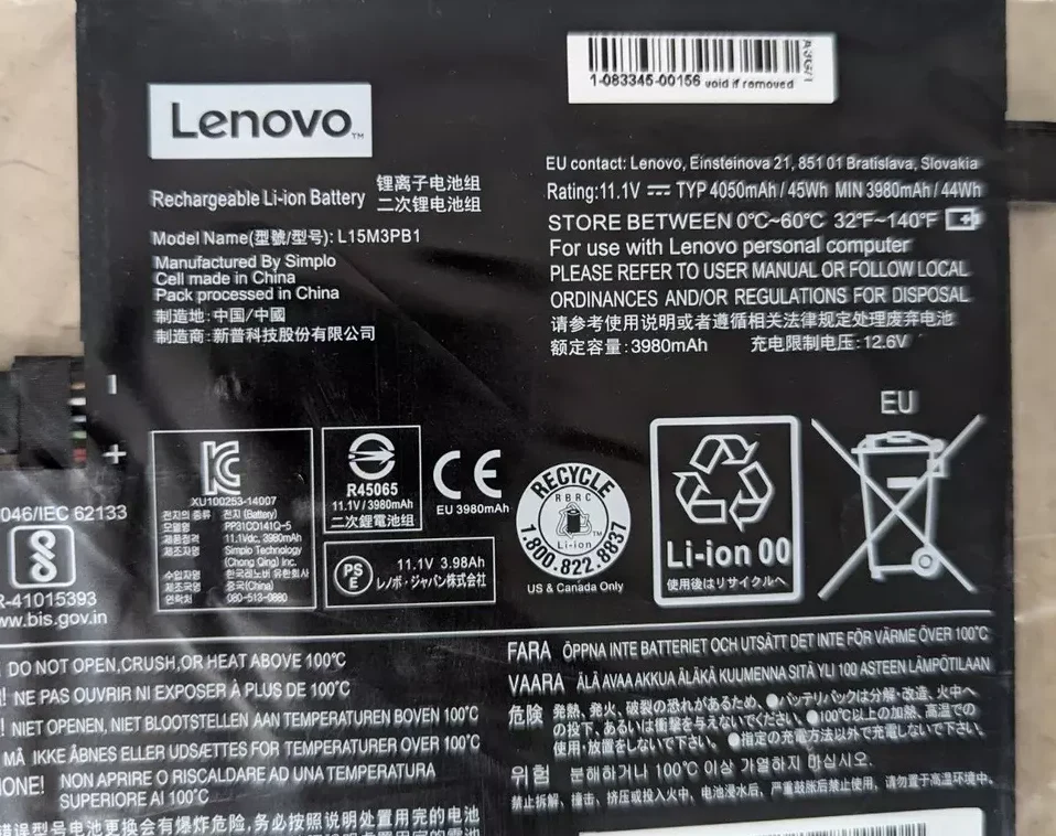 OEM Replacement Battery L15M3PB1 for Lenovo Chromebook S330, C330, N22, N23 – L15L3PB1 Compatible - Image 3