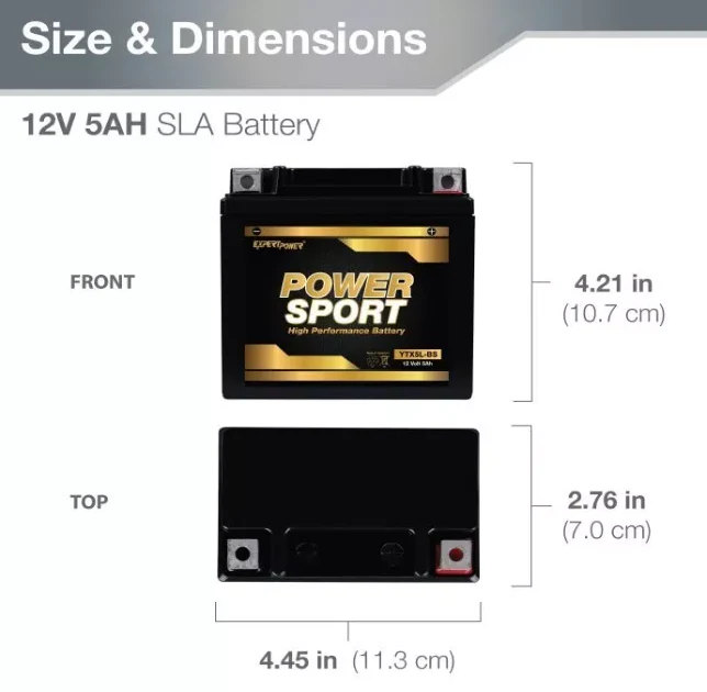 Power Sport ATV YTX5L-BS 12V 5AH Battery - Image 5