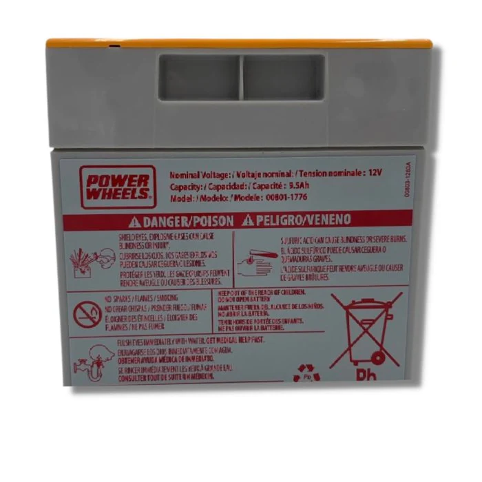 Power Wheels 12V Battery Orange Top for Hurricane and Many Other Fisher-Price 00801-1776 - Image 6