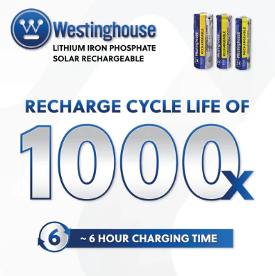 14500 Rechargeable Batteries IFR14500 4 pack Westinghouse Rechargeable AA Battery - Image 6