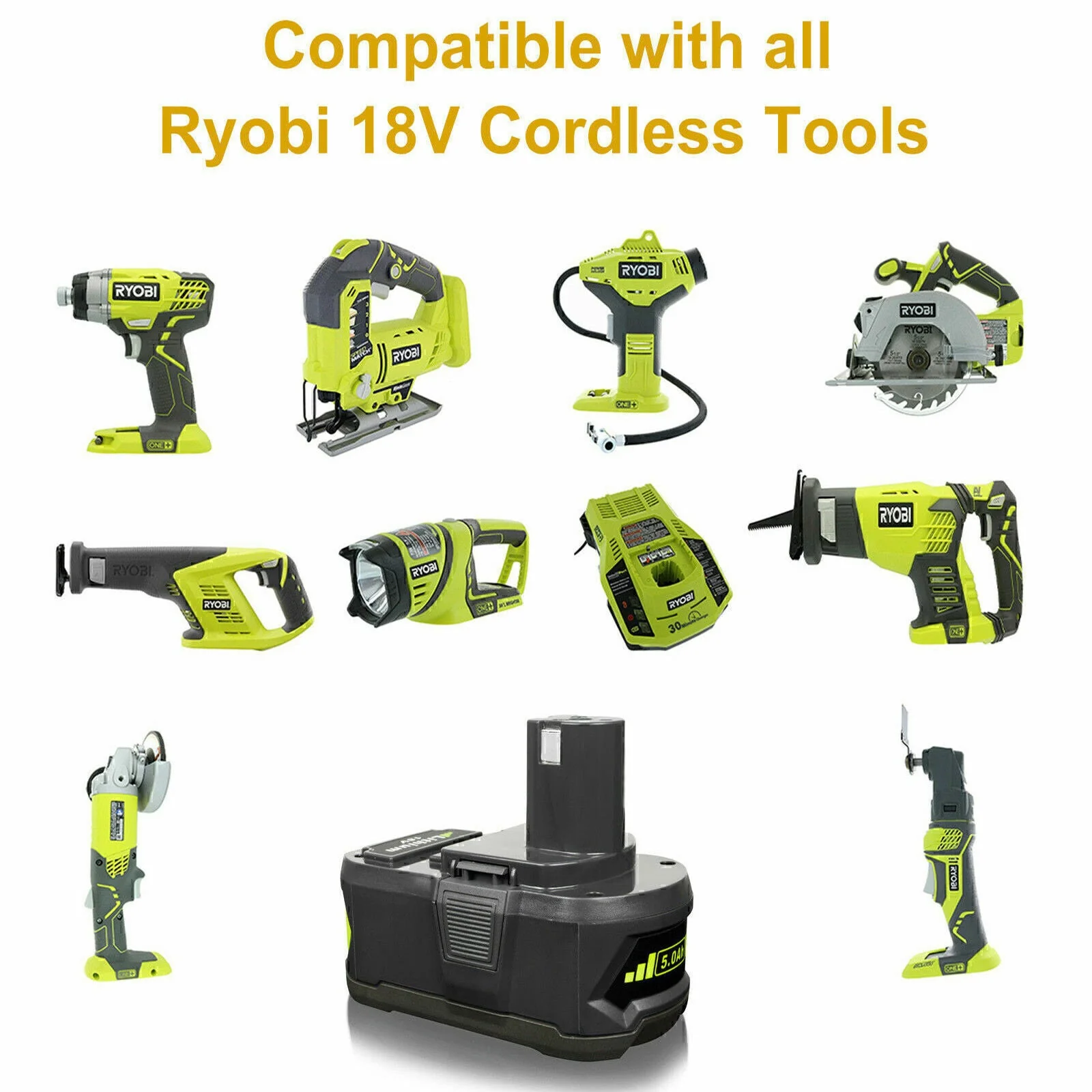 Ryobi Replacement Battery P108, P104, P107, P190 18v One + Plus Battery - Image 6