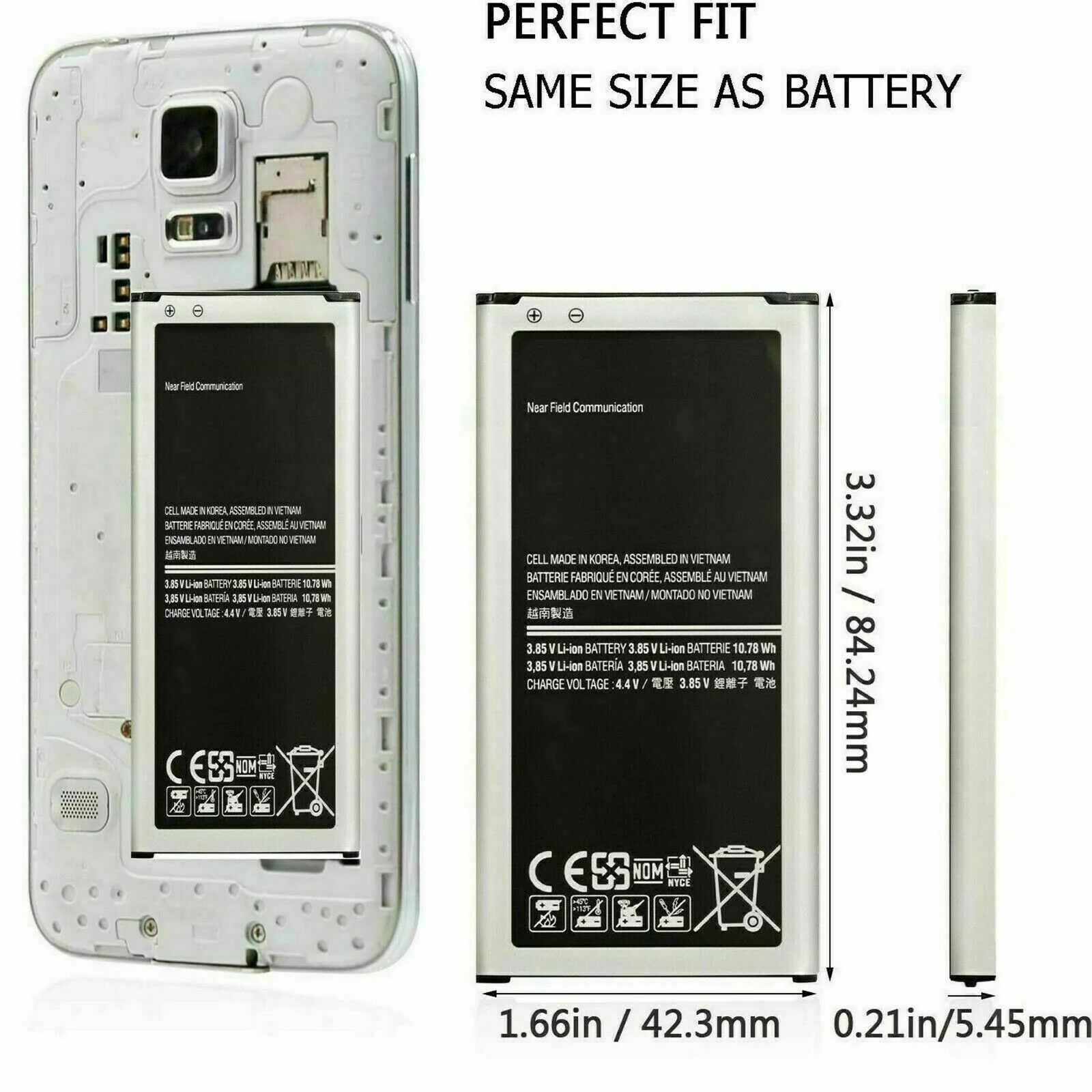 Samsung Galaxy Battery S5 Active Battery Sm-G870A Eb-Bg900Bbz - Image 4