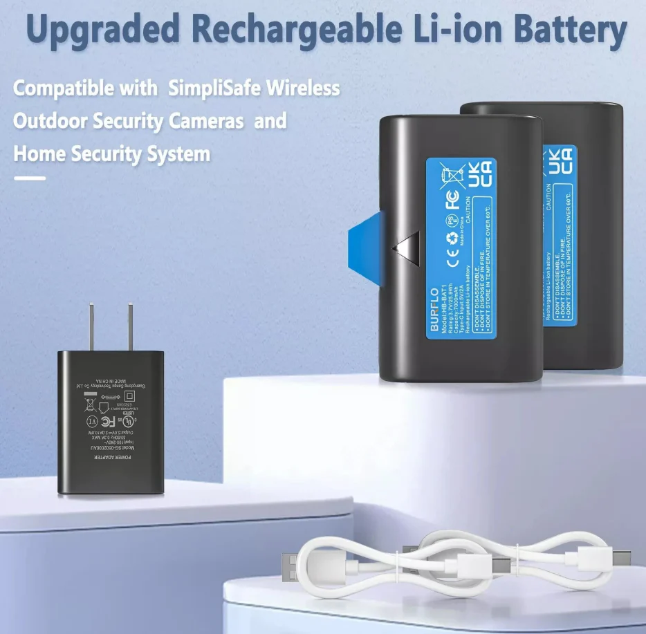 SimpliSafe Wireless Outdoor Security Cameras (2-Pack) Rechargeable Battery for - Image 5