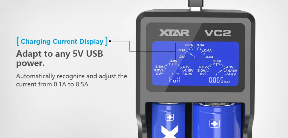 Xtar Vc2 2 Slot Digital Battery Charger - Image 4