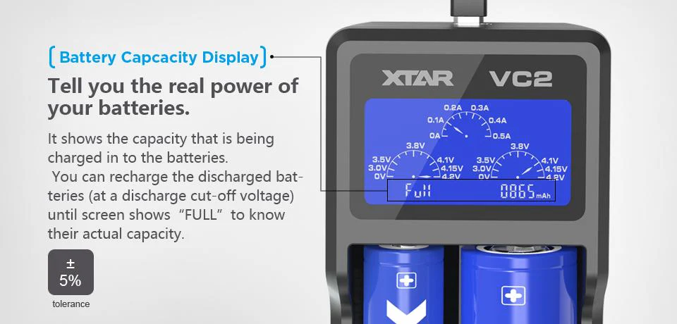 Xtar Vc2 2 Slot Digital Battery Charger - Image 6