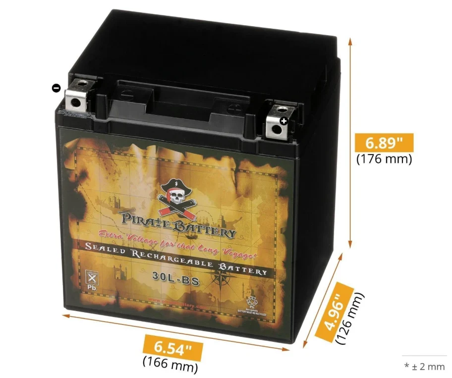 YTX30L-MotorSport- Maintenance Free - Sealed AGM Motorcycle Battery - Image 2